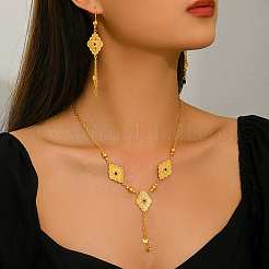 Set di orecchini a cerchio e collane a rombo con nappe in ottone per donna&nbsp;RP2777-2