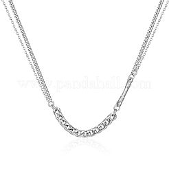 Halsketten aus gemischtem Edelstahl 304 für Damen und Herren&nbsp;WGDFE3F-01