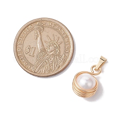 Подвески из медной проволоки с натуральным культивированным пресноводным жемчугом PALLOY-JF02719