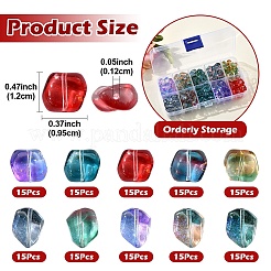 150 шт. 10-цветные прозрачные стеклянные бусины для выпечки&nbsp;DGLA-YW0001-38