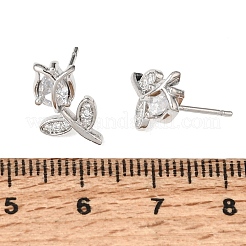 Boucles d'oreilles en laiton avec zircone cubique de micro pave&nbsp;KK-CBA8324-19P-01