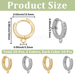 Risultati dell'orecchino a cerchio huggie in ottone da 20 pz 2 colori&nbsp;KK-CN0003-38