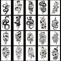 20 шт. 20 стиля съемные временные водонепроницаемые татуировки бумажные наклейки&nbsp;DIY-CP0012-48C