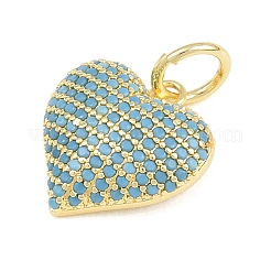Pendentifs en laiton micro pavé de zircons cubiques bleu ciel&nbsp;CU-CBA4A93-02F-G