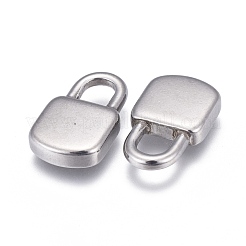 変色しない304ステンレススチールペンダント  ロック  ステンレス鋼色  17.5x10.5x3mm  穴：4x5mm&nbsp;STAS-F249-21P