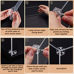 Прямоугольные прозрачные акриловые игрушки фигурки витрины коробки&nbsp;ODIS-WH0079-067