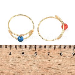 Gefärbte Naturmuschelringe aus Süßwasser für Damen&nbsp;RJEW-JR01030