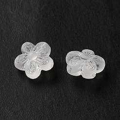 透明なアクリルビーズ  花  艶消し  透明  10x11x6mm  穴：1.6mm  約770個/ 500&nbsp;OACR-L013-006
