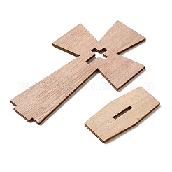 Ornements en bois découpés en croix non finis&nbsp;DJEW-H011-01A