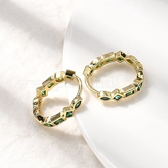 Латунные микро проложить серьги обруча кубического циркония&nbsp;EJEW-P322-02G