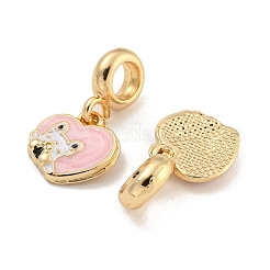 Стойка покрытие сплав эмаль сердце с собакой европейские подвески FIND-B034-50G