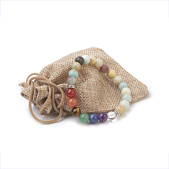 Натуральный цветок амазонитовые бусины эластичные браслеты BJEW-JB03846-05