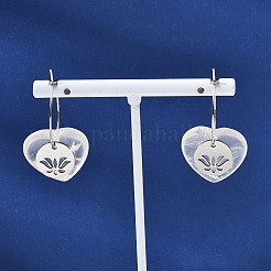Ohrringe aus natürlichem Quarzkristall und Edelstahl 304 für Damen&nbsp;EJEW-G475-02P-01