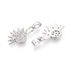 Латунные микропаве прозрачные кубические циркониевые подвески&nbsp;KK-N259-17P