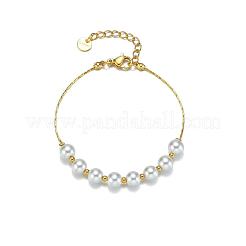 Браслеты из круглых бусин с имитацией жемчуга LN2093