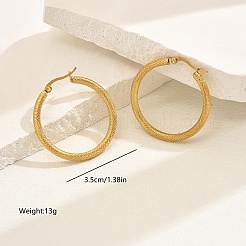 Серьги-кольца из текстурированной нержавеющей стали SR7356