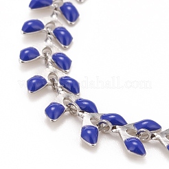 Bracciale con catene a maglia di grano smaltato&nbsp;BJEW-P271-02P-06