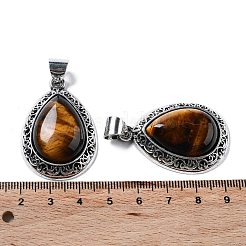 Подвески-капли из натурального тигрового глаза&nbsp;G-A093-03AS-03