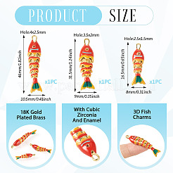 3 pièces 3 styles de pendentifs en laiton plaqué en rack&nbsp;KK-TA0008-61A