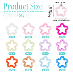 60 шт. 12 стиля прозрачных акриловых подвесок&nbsp;MACR-TA0002-48