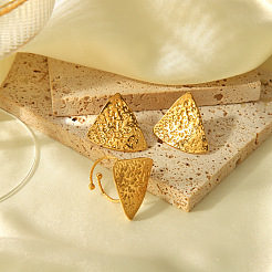 Комплекты из серег-гвоздиков и колец-манжет из нержавеющей стали 304 для женщин ZN8337-1