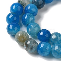 Brins de perles d'agate de veines de dragon naturelles teintes et chauffées&nbsp;G-P539-A01-17