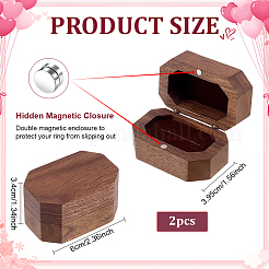 Achteckige magnetische Holzringboxen&nbsp;CON-WH0107-123C