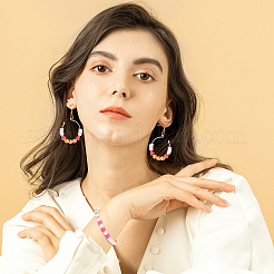 10 нить плоских круглых бусин из полимерной глины ручной работы&nbsp;CLAY-PH0001-44W