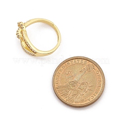 Регулируемые кольца из латуни с микро-паве из прозрачного циркония для женщин RJEW-M028-119G