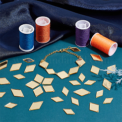 300 шт. 3 стиля ромбовидные акриловые зеркальные пришивные стразы FIND-PH0020-08C