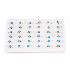 Кольца-манжеты открытого типа из бирюзы и натурального жемчуга для женщин PEAR-N020-07H