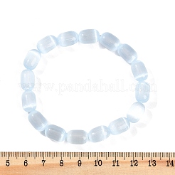 Bracelets extensibles en perles de colonne de sélénite naturelle teintée pour femmes&nbsp;BJEW-I312-05A