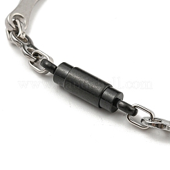 Bracciale bicolore in acciaio inossidabile 201 con colonna e catena a maglie infinite&nbsp;BJEW-B078-32BP