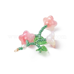 Подвески из стеклянных семян с цветами&nbsp;PALLOY-MZ00988