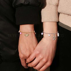 24 Stück 3 Farben 304 Edelstahl Kabelketten Armbänder für Frauen&nbsp;BJEW-HS00008