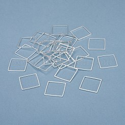 真鍮製フレームコネクター  長持ちメッキ  正方形  925銀メッキ  18x18x1mm  内径：17x17mm&nbsp;KK-Y003-01J-S