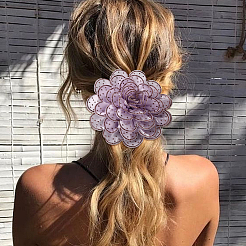 Броши из цветочной ткани со стразами&nbsp;JEWB-WH20009-06P-01