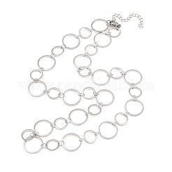Collane con catena ad anello in acciaio inossidabile 304 da 10 mm e 14 mm&nbsp;NJEW-P343-02C-P