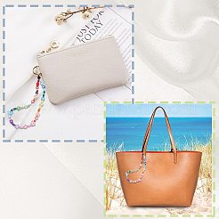 Ремешок для мобильного телефона из радужной смолы с бусинами HJEW-WH0068-11