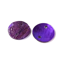 Breloques de connecteur de coquille d'akoya naturels peints à la bombe&nbsp;BSHE-S304-17D