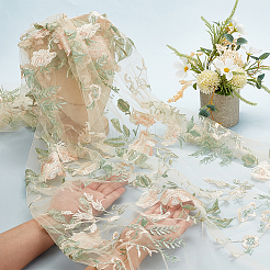 Blumenmuster Polyester Spitzenstoff&nbsp;DIY-WH0888-204B