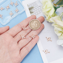 12 шт. латунные подвески-коннекторы с прозрачным кубическим цирконием ZIRC-AR0001-24