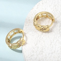 Boucles d'oreilles créoles en laiton micro pavé de zircons cubiques transparents pour femmes&nbsp;KK-CBA9109-02G