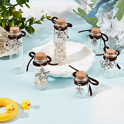 20 шт. 20 стиля морские животные тема прозрачные стеклянные пустые бутылки с подвесками из сплава AJEW-DR00031