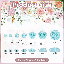 70 Stück 7 Stile Kunststoff-Cabochons&nbsp;KY-DR0001-03A