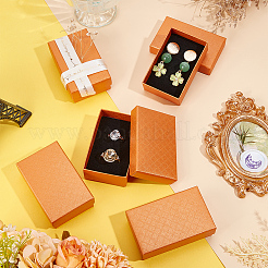 Картонная шкатулка для хранения ювелирных изделий с ромбовидным принтом CON-WH0084-79