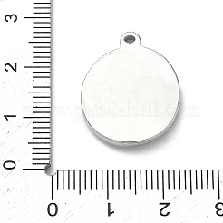 304ステンレスペンダント  ペガサスチャーム付きフラットラウンド  ステンレス鋼色  23x18x3mm  穴：1.4mm&nbsp;STAS-A142-04P