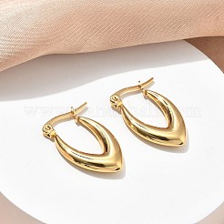 Pendientes de aro de acero inoxidable 201 en forma de V&nbsp;EJEW-D354-07G