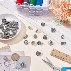 80 шт. 10 стиля пуговицы из сплава с тремя отверстиями на ножке BUTT-ME0001-05