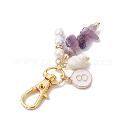 Подвеска с натуральными и синтетическими драгоценными камнями в форме крошки и плоского круга с эмалевым сплавом № 0~9&nbsp;HJEW-JM02358